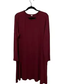 Old Navy  Red Wine Long Sleeve T Shirt Dress - Size Large