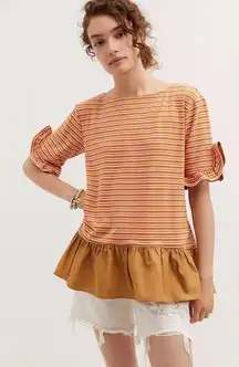 Anthropologie Maeve Ruffled Peplum Top