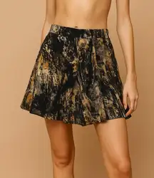 Roz & Ali Black and Tan Patterned Skirt