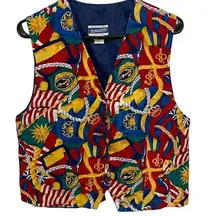Pendleton Vintage 90s Bold Eclectic Nautical Flag Regency International Vest