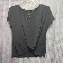 New York and Company  Soft Tee Cap Sleeve Relaxed T-Shirt Blouse Knot Small.