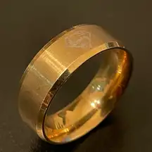 8mm gold stainless steel Superman ring size 10