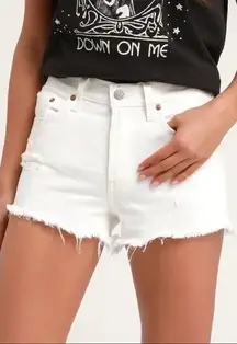 Levi’s distressed pearly whites mid rise denim shorts NWT