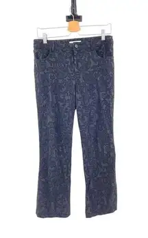 Alice + Olivia  Black Textured Scroll Print Jacquard Pants Size 8