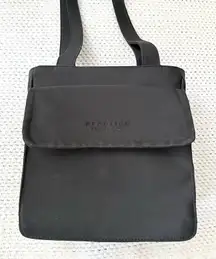 Kenneth Cole Reaction Y2K Black Nylon Front Flap Pocket Square Shoulder Tote Bag