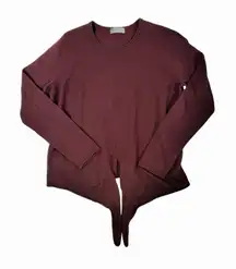 Babaton Merino Wool Long Sleeve Front Tie Sweater‎