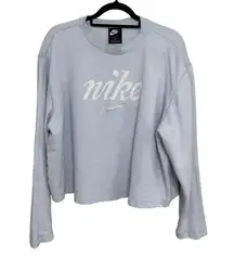 Nike Women’s Cropped Logo Crewneck in Light Bleached Lavender - Size 2X