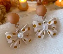 Vintage‎ Style Chic Polka Dot Bow Stud Earrings