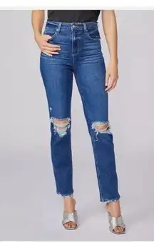 NEW Paige Sz 31 Stella High Rise Straight Soleil Destructed Jeans