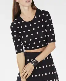 BCBGMAXAZRIA Aryen Polka Dot Cropped Tank Top