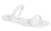Stuart Weitzman Braided Jelly Flats Strappy Sawyer‎ Slip On Slide Sandals Shoes