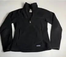 Patagonia Synchilla Fleece Pullover Jacket Womens XS‎ Black Quarter Zip