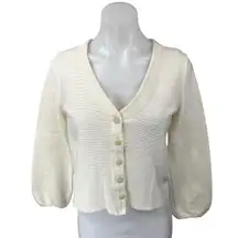 Madewell Women's Cream Long Sleeve Button Down Cardigan Sweater Top Size XS