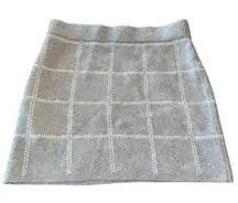 A New Day Women’s Sweater Skirt Mini Grey White Size XL Mini Skirt Winter Fall