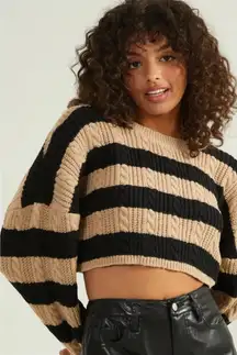 Altar'd State Stripe Cropped Boxy Sweater