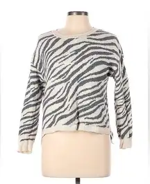 Zebra Print Grey and Cream Sweater Size S