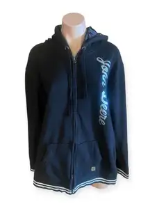 John Deere Women’s XL Black Metallic Trimmed Zipper Hoodie