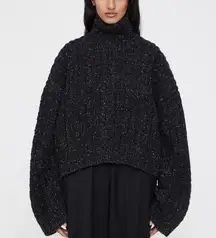 Toteme Wool Marled Oversize Turtleneck Sweater