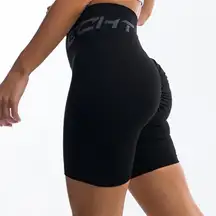 ECHT Arise Scrunch Butt High Rise Compression Shorts Black Size‎ Small