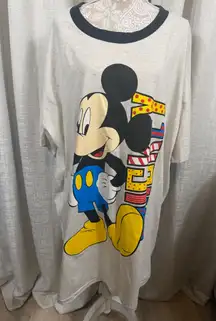 Disney Mickey Mouse Women’s Nightshirt, Gray Graphic Sleep Shirt size XL