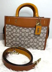 COACH Rogue 25 2022 Signature Jacquard Satchel