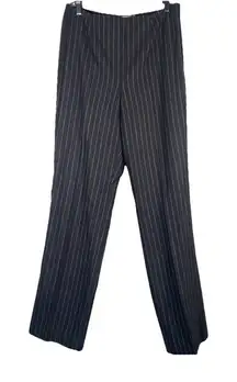 Vtg Carlisle Womens Wool High Waist Gray Brown‎ Pinstripe Trouser Pants Size 6