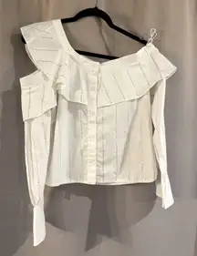 Zhang White Off-Shoulder Women's Top