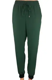 ZARA  Trafaluc Green Side Striped Elastic Waist Drawstring Sweatpants Jogger Sz M