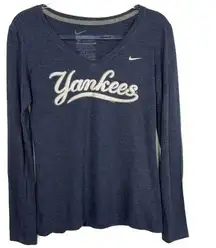 2012 Blue White New York Yankees Long Sleeve Shirt Medium