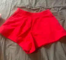 Red sweatshirt shorts 