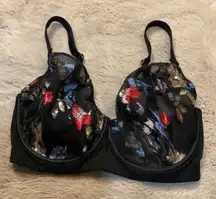 Felicity Hayward x Playful Promises 32H Bra Black Mesh Elly Sequin Underwire