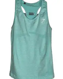 Gymshark Womens Medium Vital Athletic Tank Top Teal Green Seamless Racerback