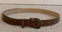 Vintage Billy Belts Brown Ostrich Genuine Leather Belt
