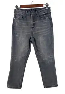 Judy Blue Womens‎ Size 7/28 Gray Wash Distressed Skinny Fit Capri Jeans