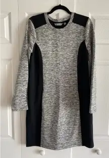 Athleta Womens Medium Gray Knit Dress Long Sleeve Colorblock Cooldown Athleisure