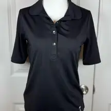 Golftini Black Performance Golf Polo Size Small Athletic Preppy Classic