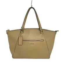 Coach  Prairie Tan Beige Cream Pebble Leather Satchel Bag Purse