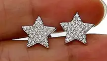 Unisex Star Stud Earrings, 14k Gold Filled Pave Sparkly‎ Jewelry