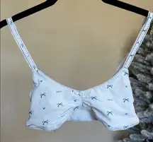 SKIMS Picot Skimpy Scoop Bralette NWOT size XXS blue bows lace