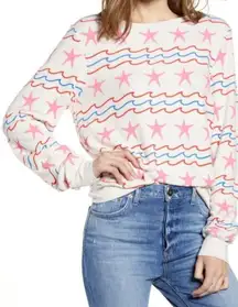 NWT wild fox sea & stars stripes baggy pullover small