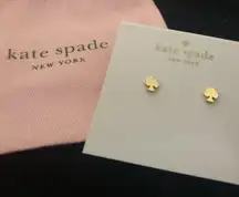 New  gold mini ♠️ stud earrings includes the pink Kate Spade dust bag