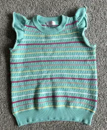 Mint and Stripe Flutter Sleeve Sweater Top Large
