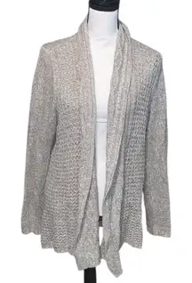 Carolyn Taylor Beige Knit Open Cardigan Sweater Size Large