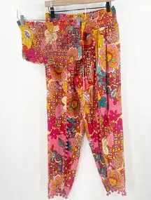 GIRL SOUL Set Size Small Pants and Bandeau Hippie Boho Bohemian Pom Pom Retro