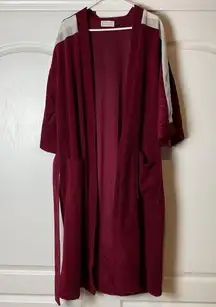 VTG UNISEX YVES SAINT LAURENT YSL MAROON FLOOR LENGTH HOUSE BATH ROBE