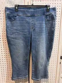 Lane Bryant Womens Denim Capri‎ Pull-On Elastic Waist Jeans Blue Size 18