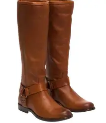 Frye Phillip Harness Tall Boots Cognac Sz 11