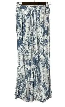 Boutique Blue & White Tie Dye Wide Leg Pants S