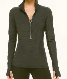Lululemon Black Striped Half Zip Long Sleeve Define Jacket Size 6