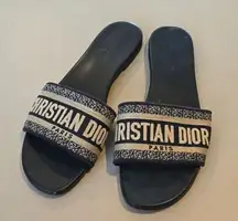 Authentic Dior D way slides Size 39.5 Deep Blue